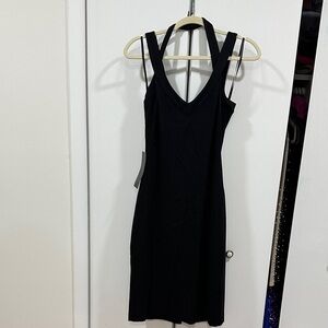 Bebe Black V-Neck Strappy dress